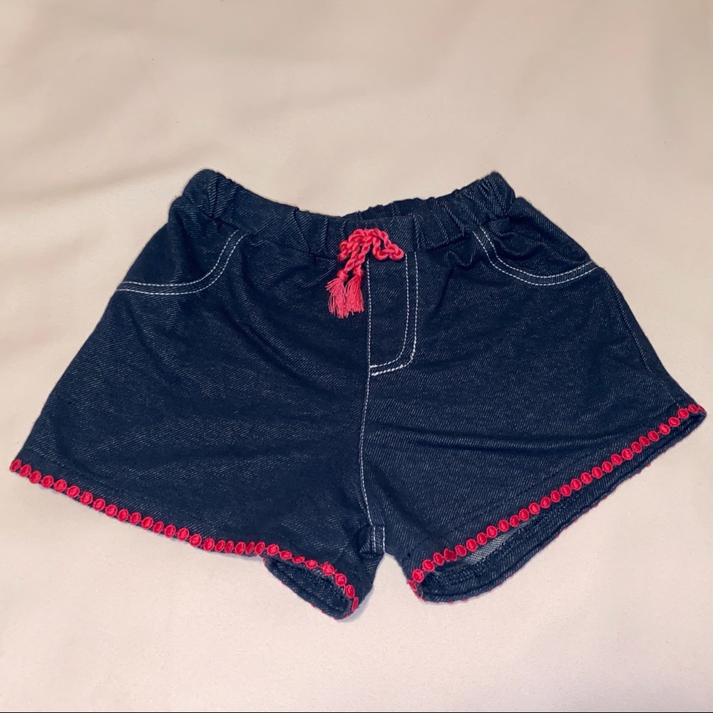 Girl's Embroidered Jean Shorts, 7/8